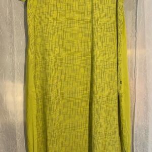 Avaasa Brand XL Lime Green Patterned Maxi Dress - Lightweight Summer Style